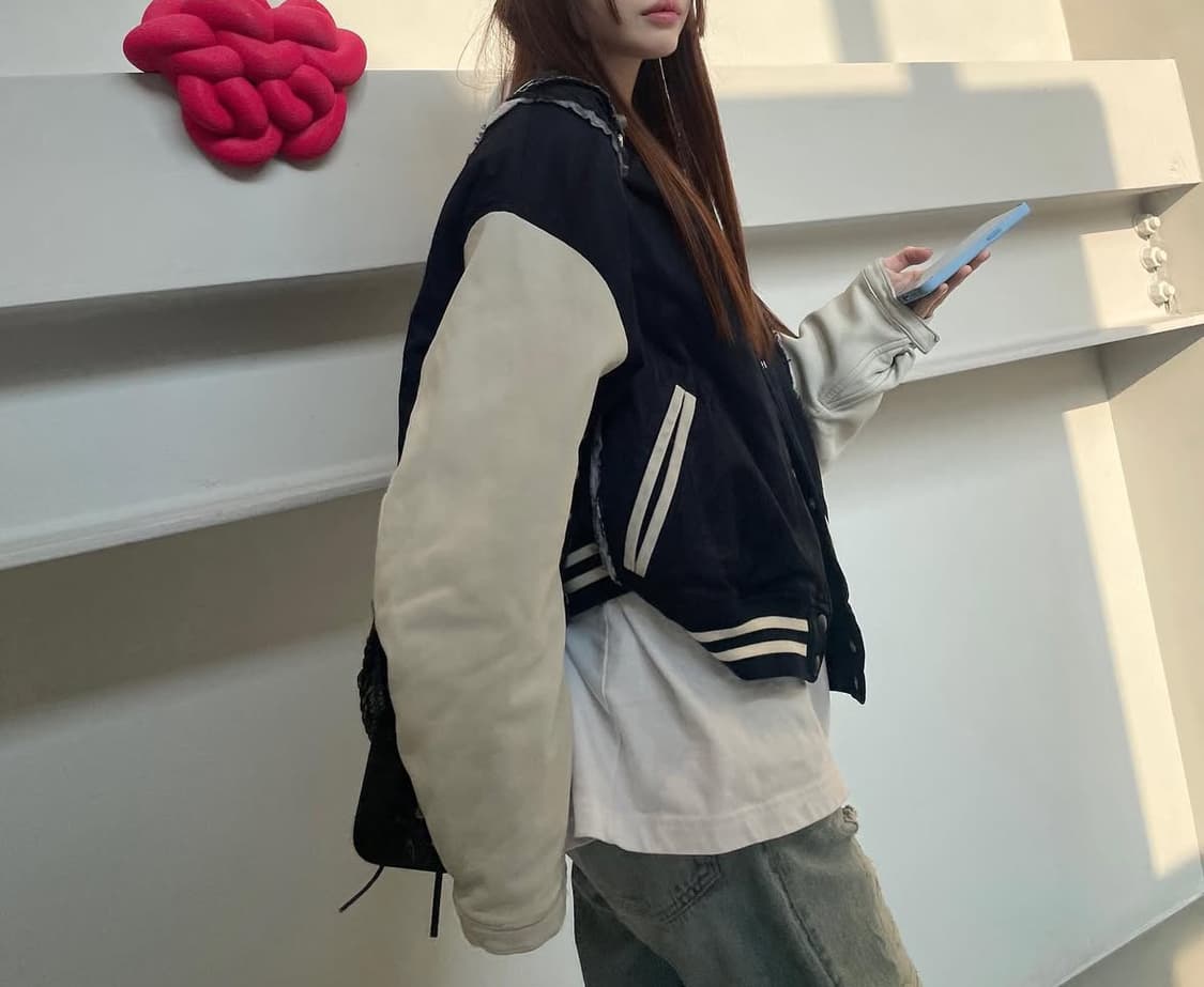 스탠드얼론 Satin Stadium Jumper - Navy 상품이미지8