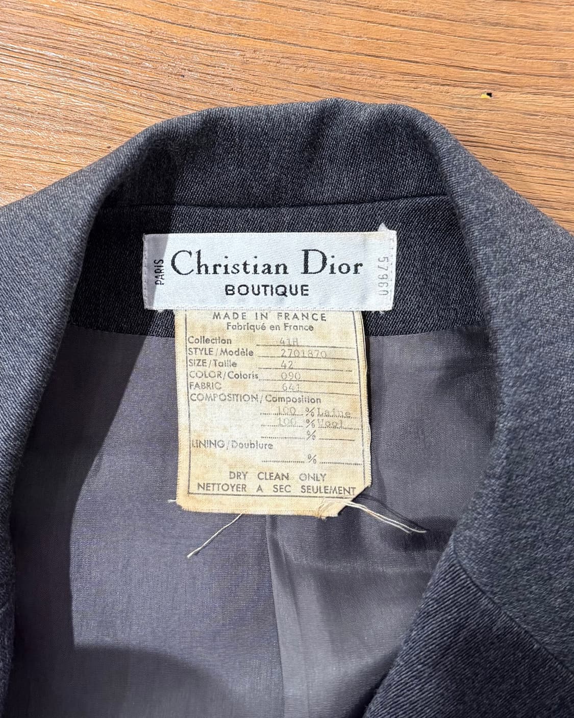 크리스찬 디올 부티크 차콜 울 블레이저 상품이미지8