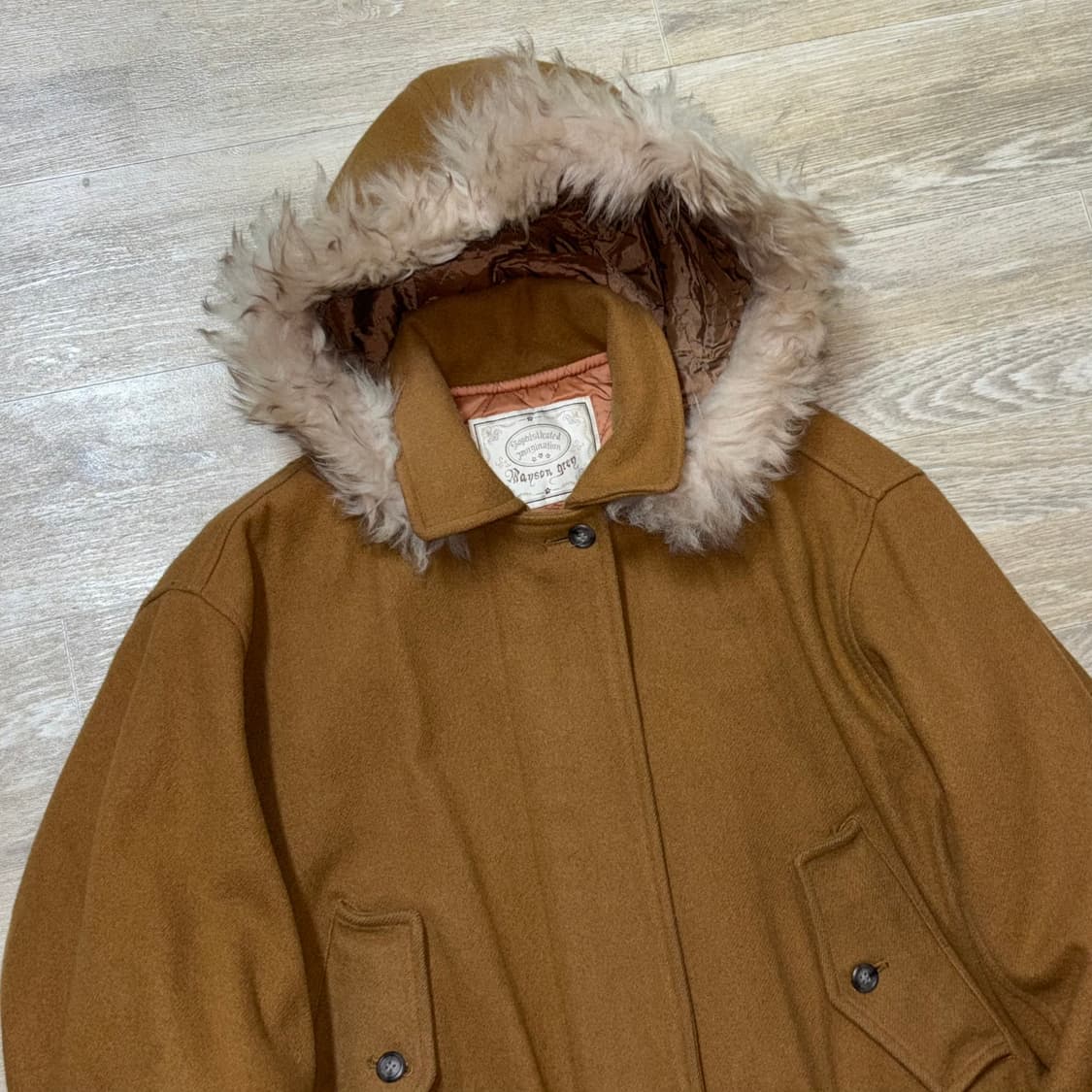 Mayson Grey Wool Bomber Jacket 후드 퍼자켓 상품이미지4