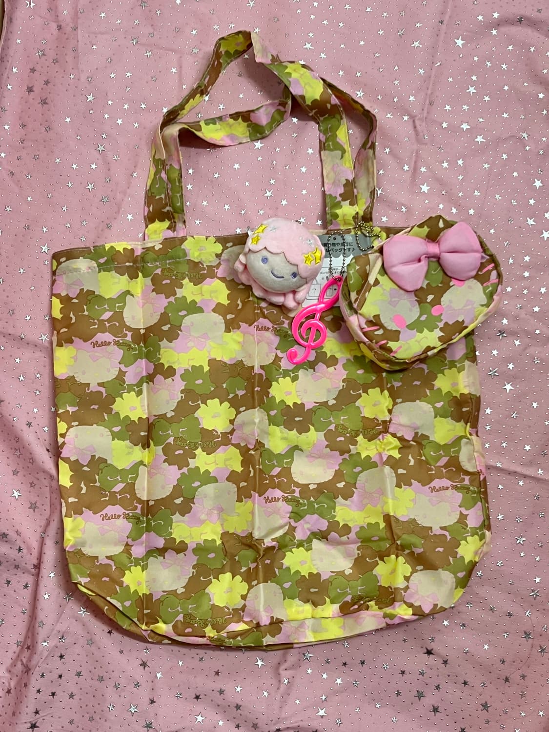 2016 키티 얼굴이 숨겨진 접이식 카모 토트백 상품이미지8