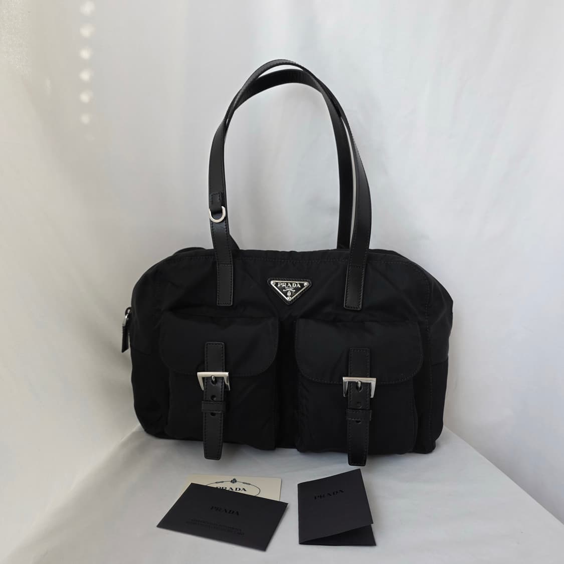 [정품 PRADA] 프라다 투포켓 나일론 숄더백 볼링백 상품이미지10