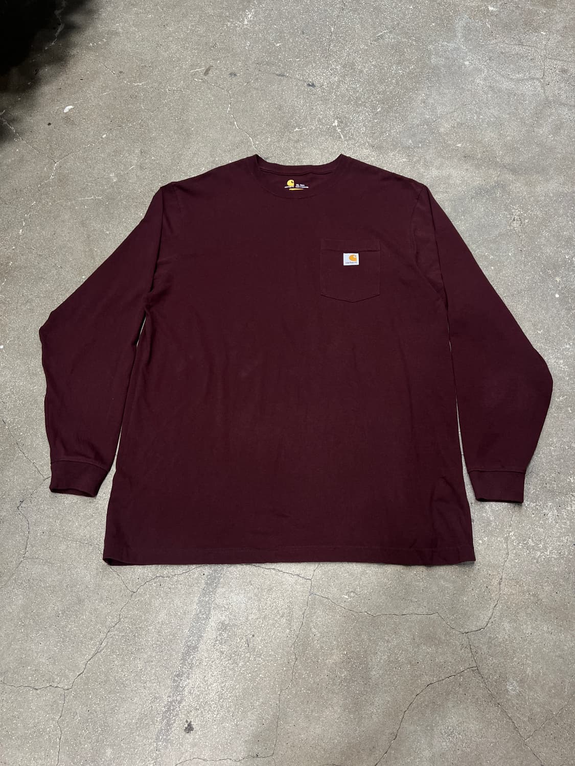 칼하트 롤 슬리브 버건디 상품이미지1