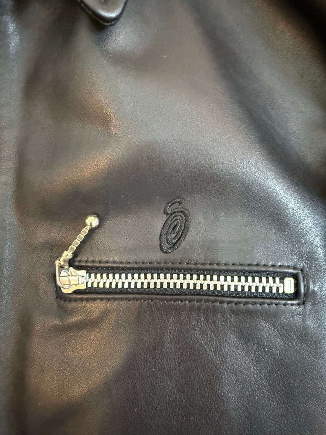 스투시 레더 빙 자켓 블랙 M사이즈 상품이미지6