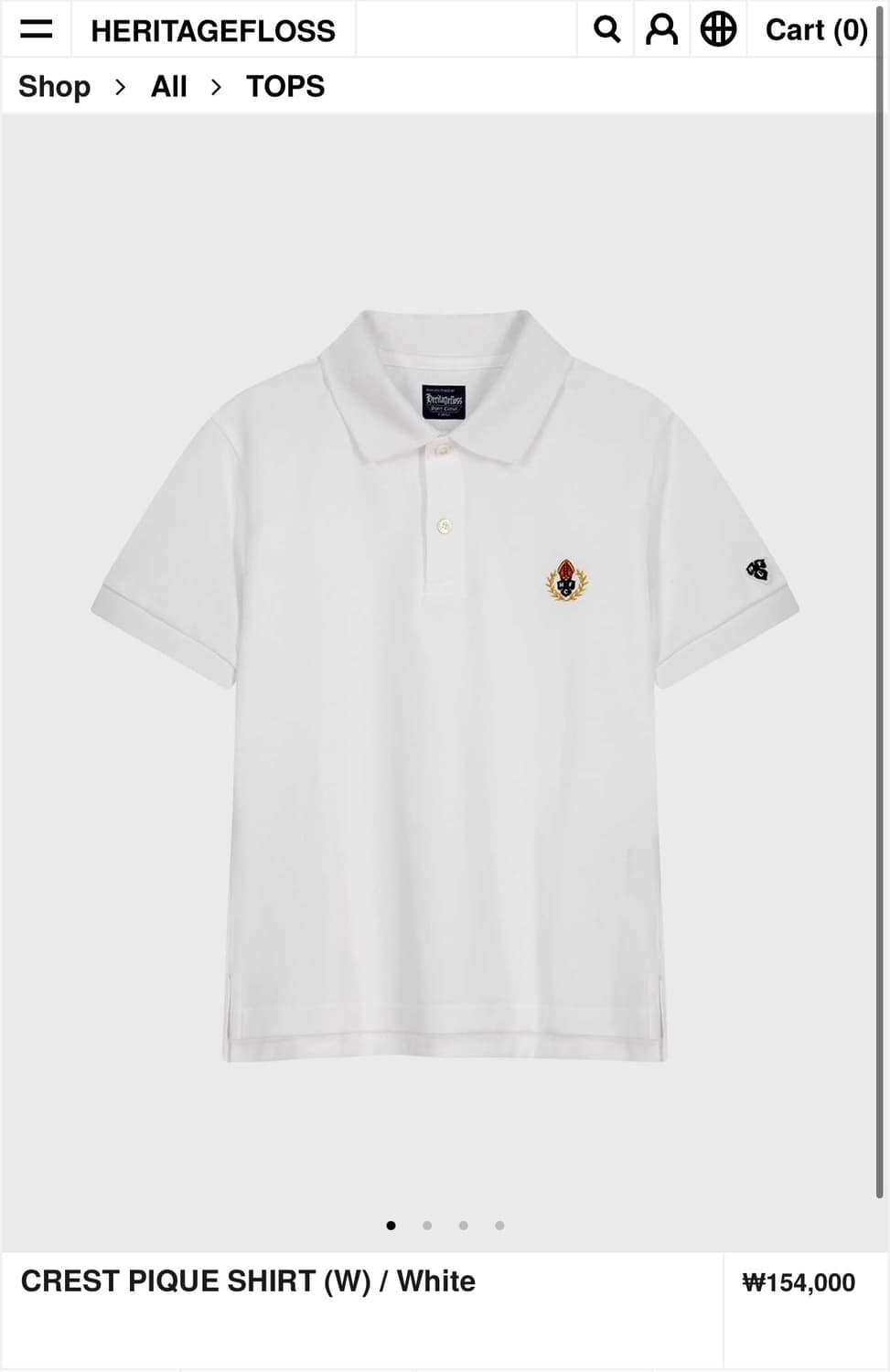 헤티리지플로스 여성 반팔 s (HFC CREST PIQUE SHIRT) 상품이미지1