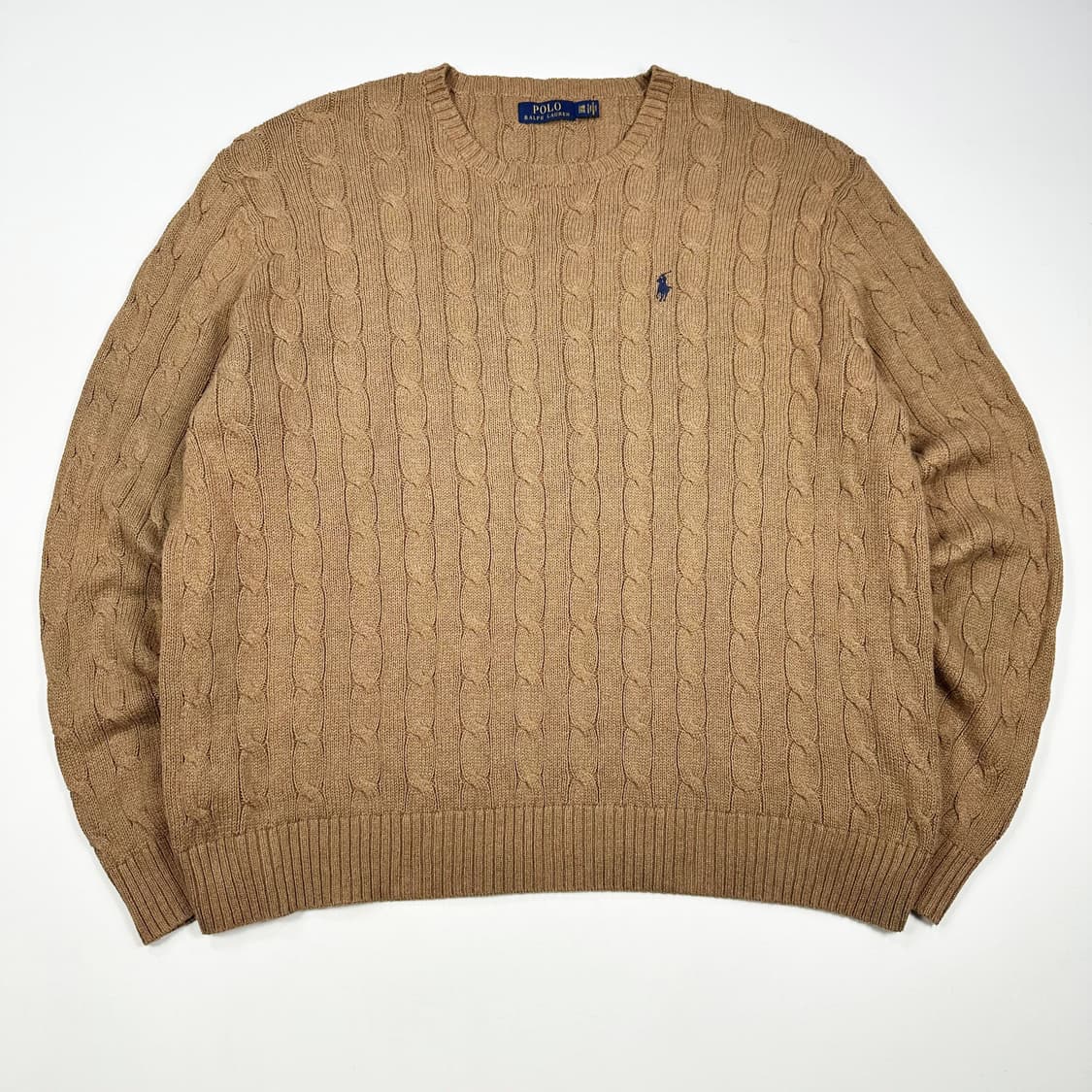 (오염존재) 폴로 랄프로렌 클래식 케이블 니트 브라운 2XL 상품이미지1