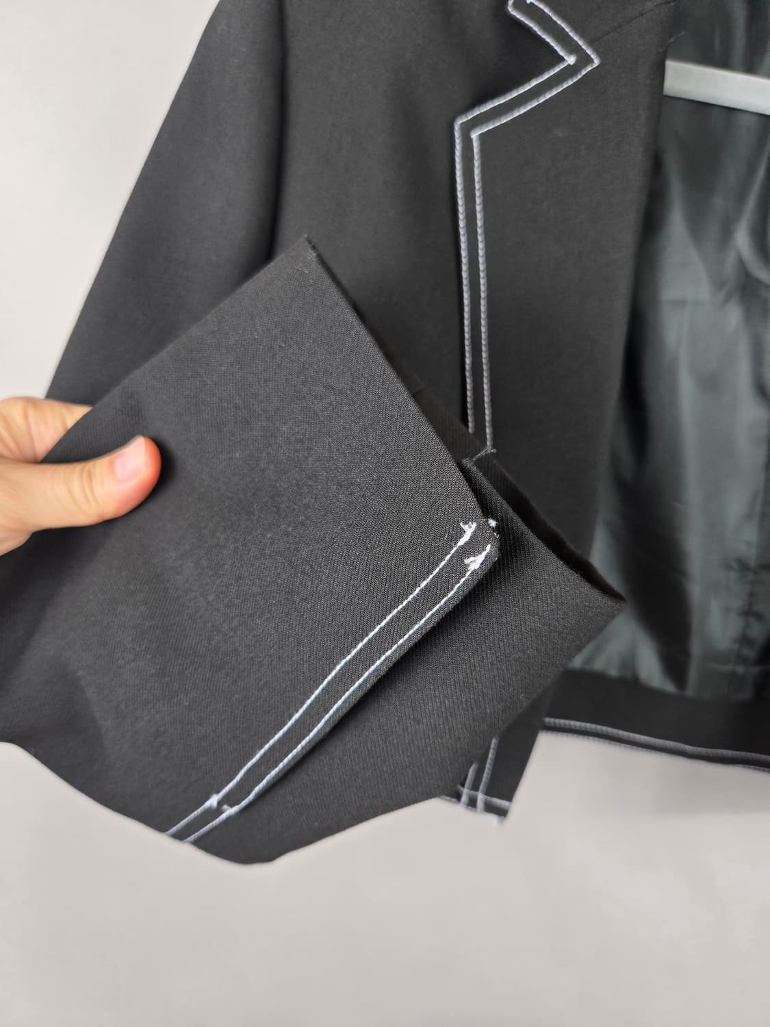 [무료배송]nod 여성 F 오버핏 스판 크롭 숏 오픈 자켓 블랙 상품이미지3