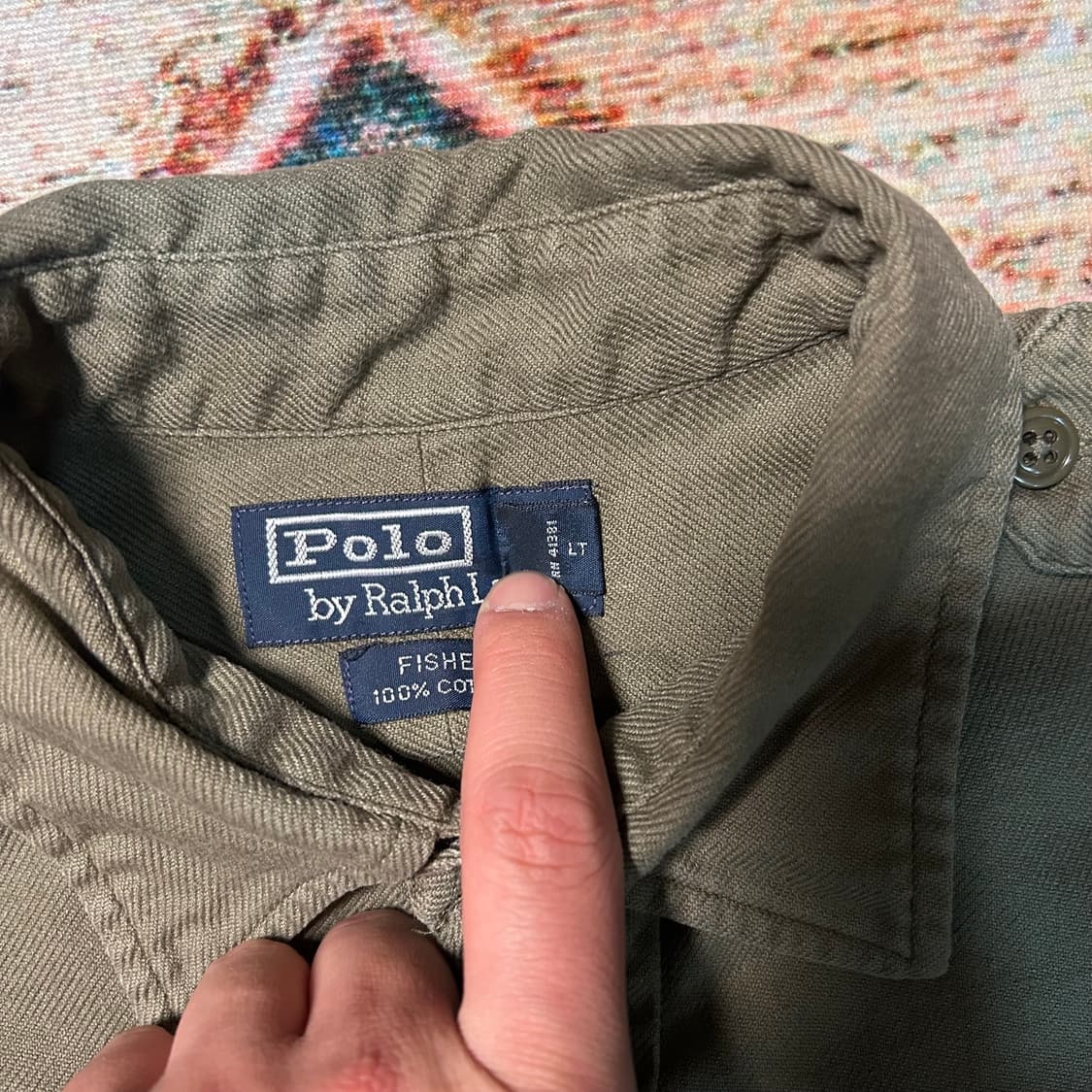[XL] 90s 폴로 랄프로렌 피셔 라인 견장 밀리터리 셔츠 상품이미지4