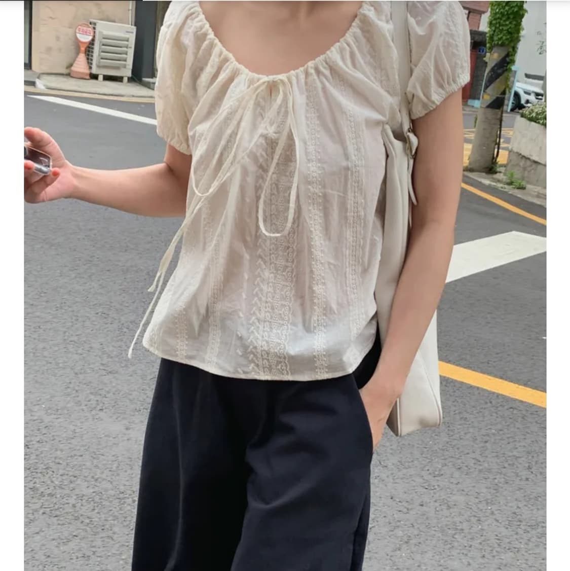 새상품) 메이비베이비 디어리스트 Morica Blouse 블라우스 반팔 상품이미지4