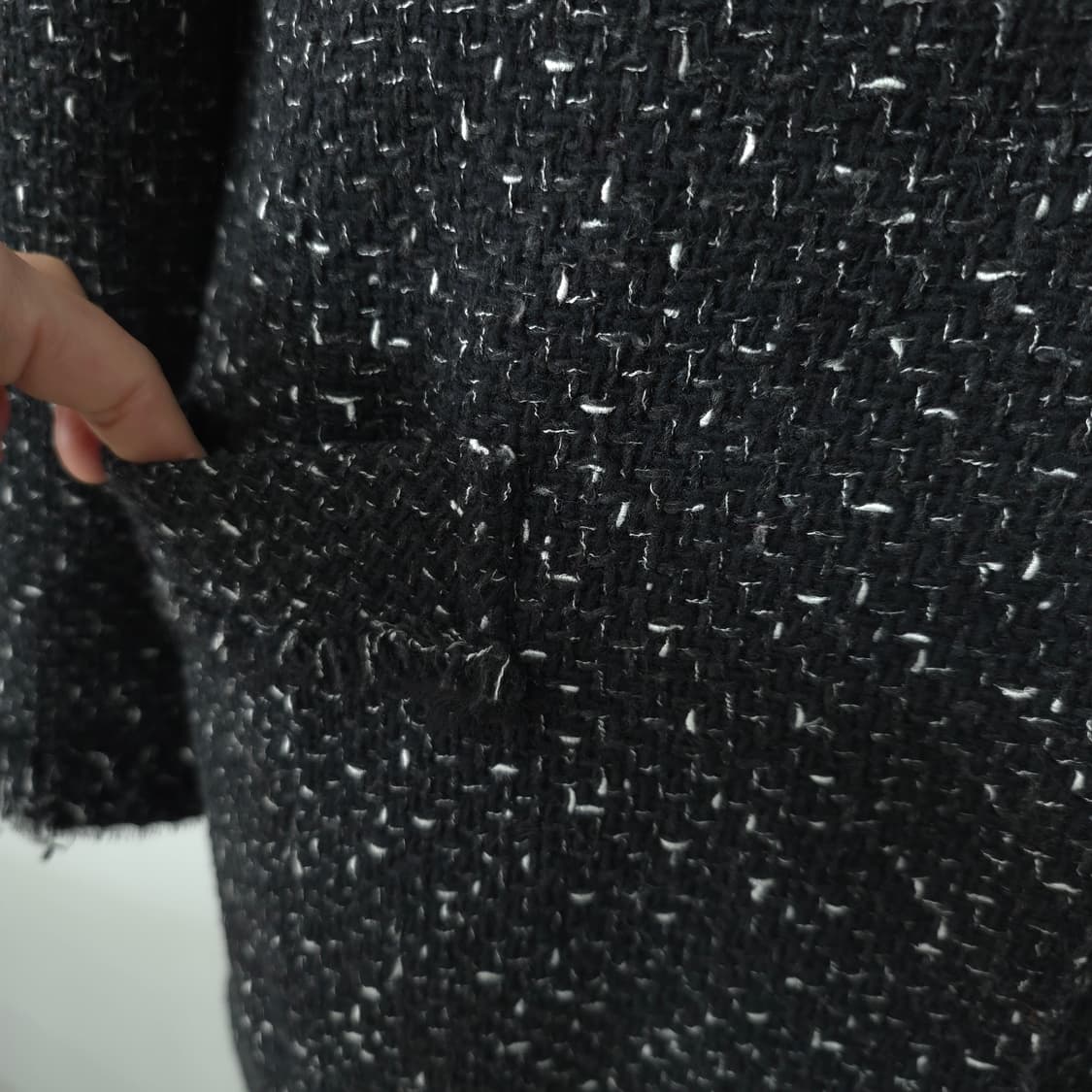 재팬 유니클로 울컬렉션 블랙 트위드 노카라 코트 상품이미지9