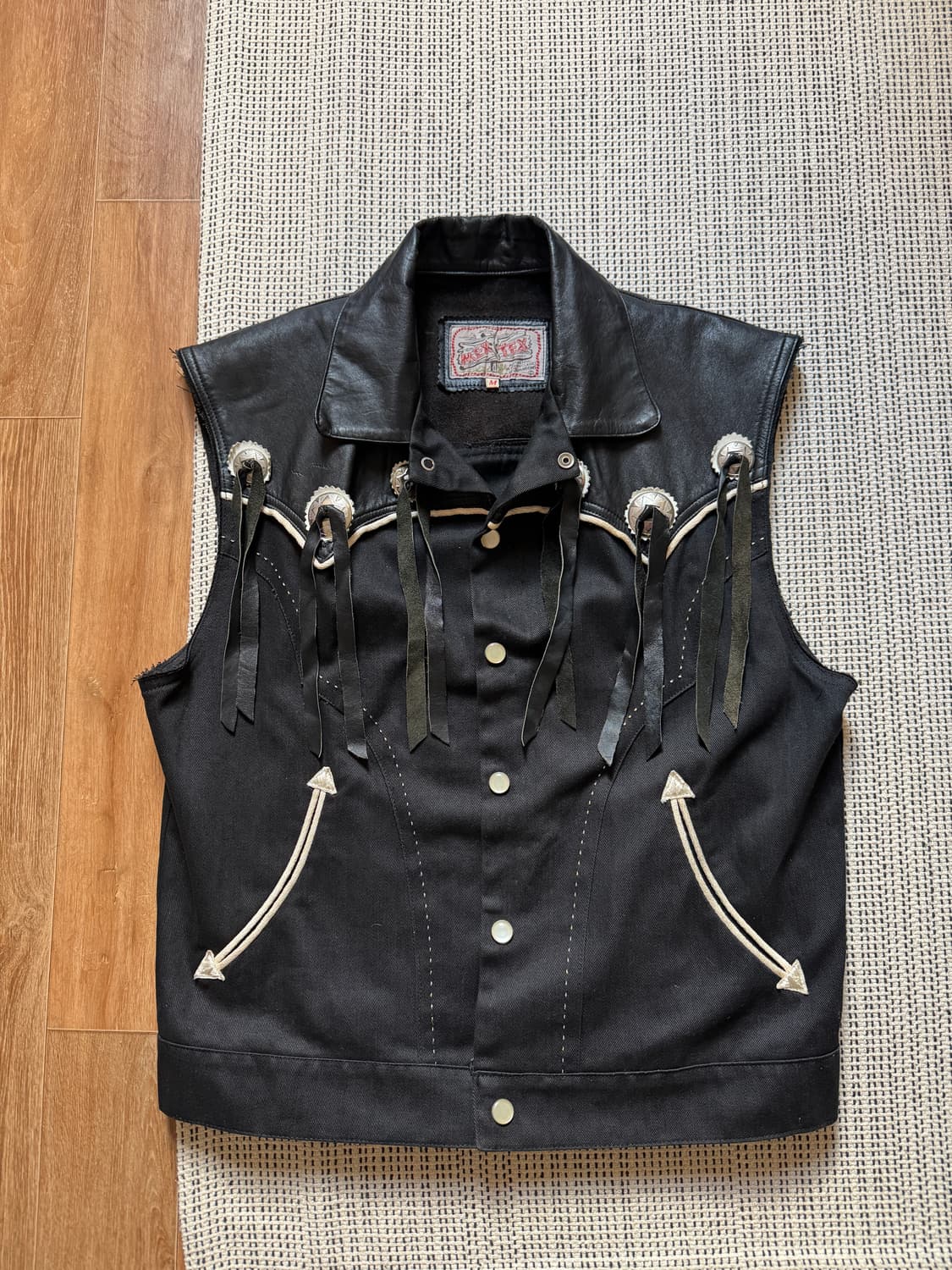 70s 빈티지 레더 웨스턴 콘초 베스트 상품이미지1