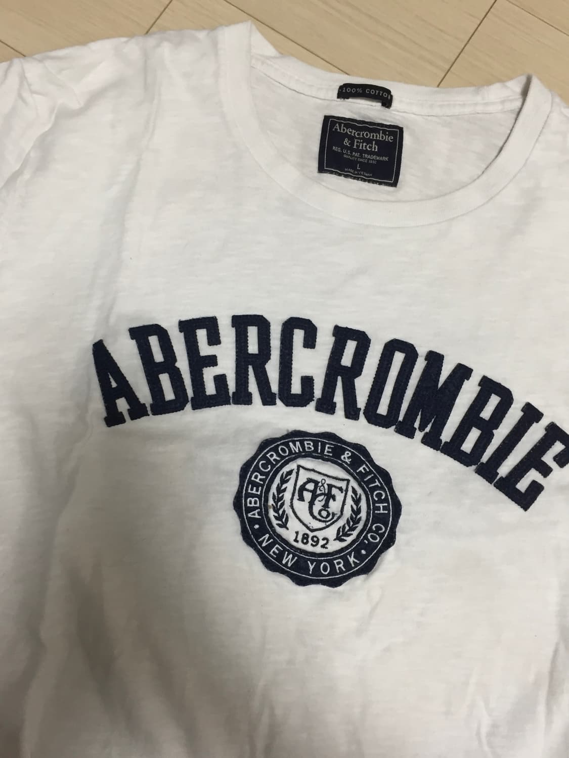 아베크롬비 화이트 코튼 반팔 상품이미지2