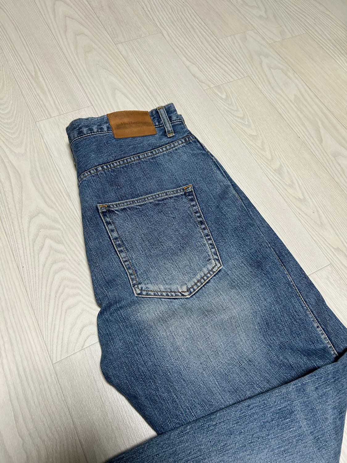 [3] 히즈핸더 워시드 와이드테이퍼드 데님 상품이미지5