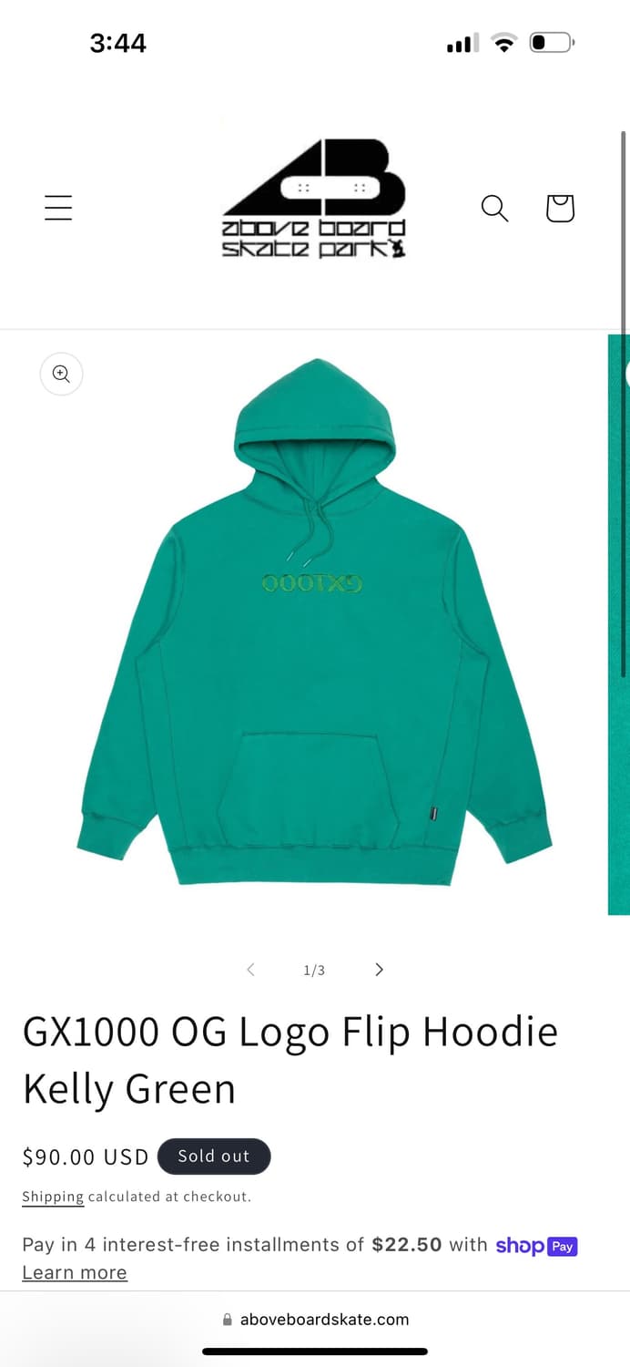 (gx1000) OG Logo Flip Hoodie Kelly Green 상품이미지3