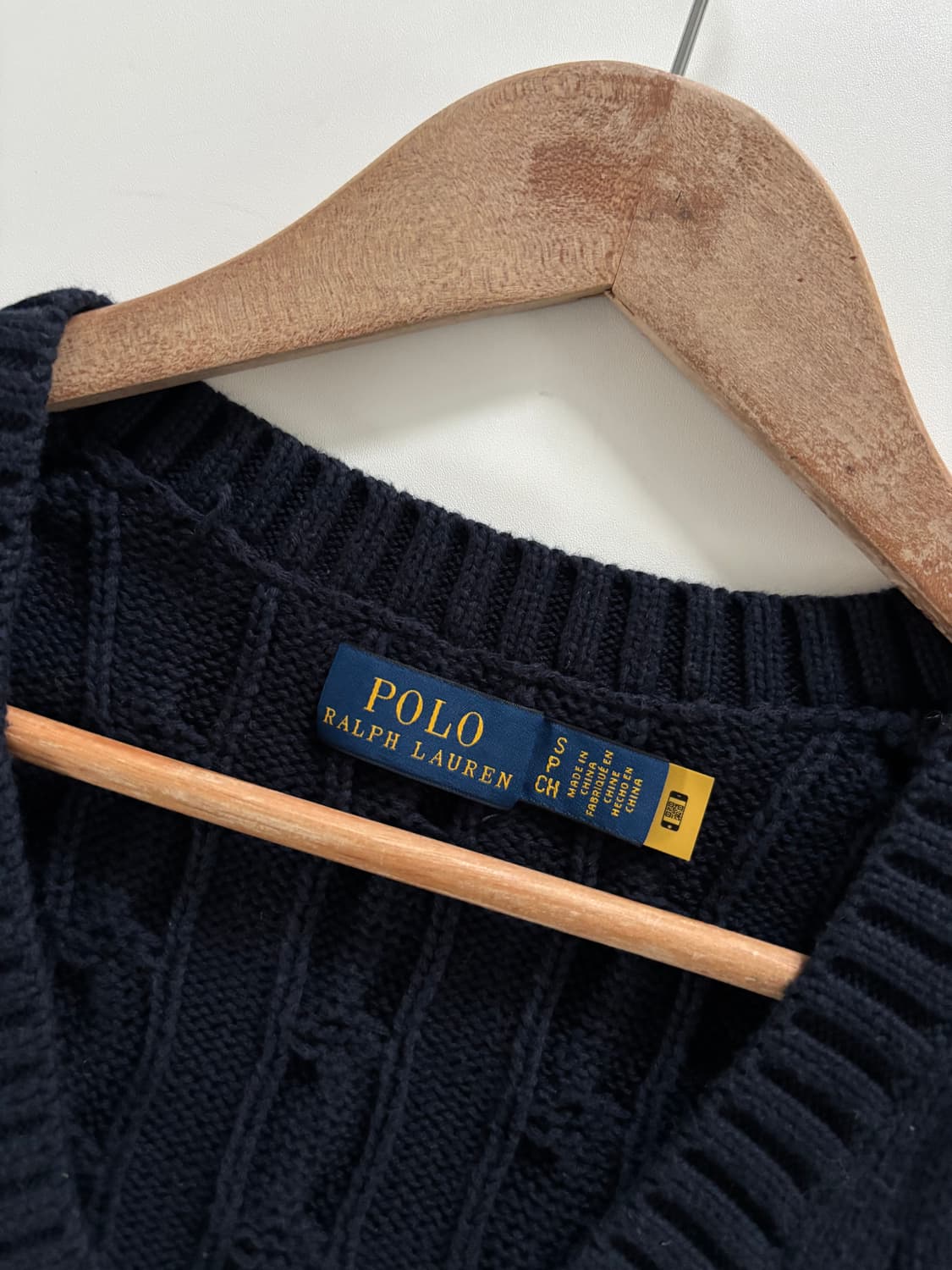 Polo 폴로 랄프로렌 QR신형 우먼라인 네이비 케이블 니트 베스트 상품이미지3