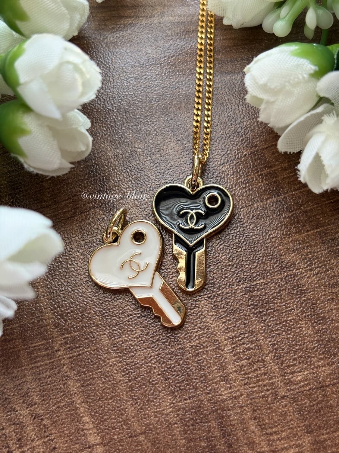 샤넬 하트 키 골드 목걸이 상품이미지1