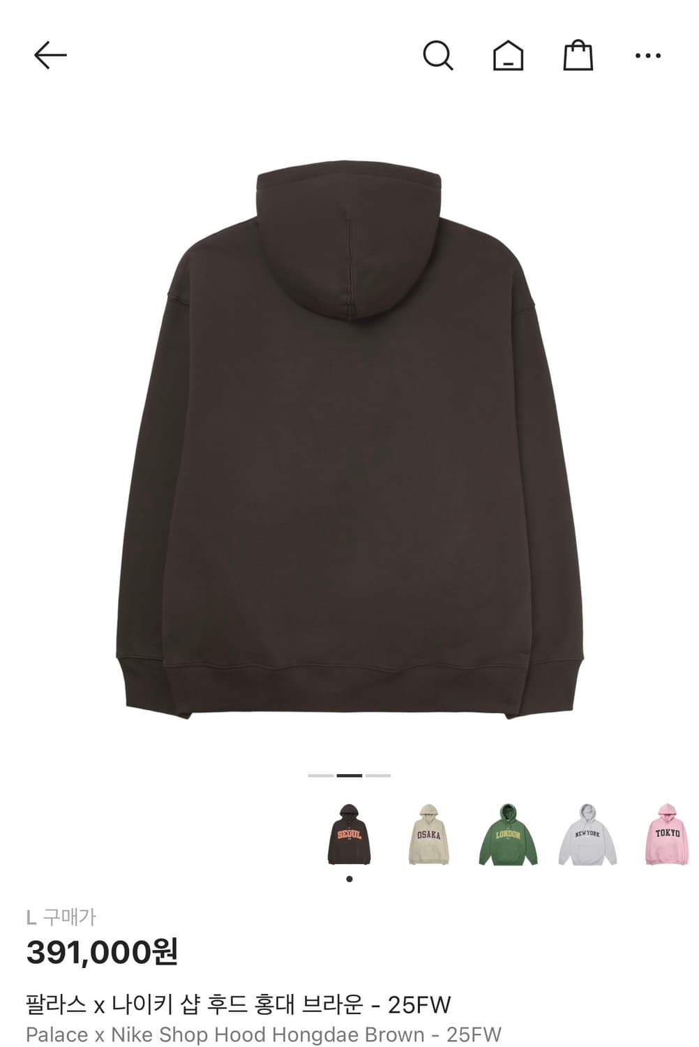 [L]팔라스 x 나이키 샵 후드 홍대 브라운 - 25FW 팔라스 후드 상품이미지3