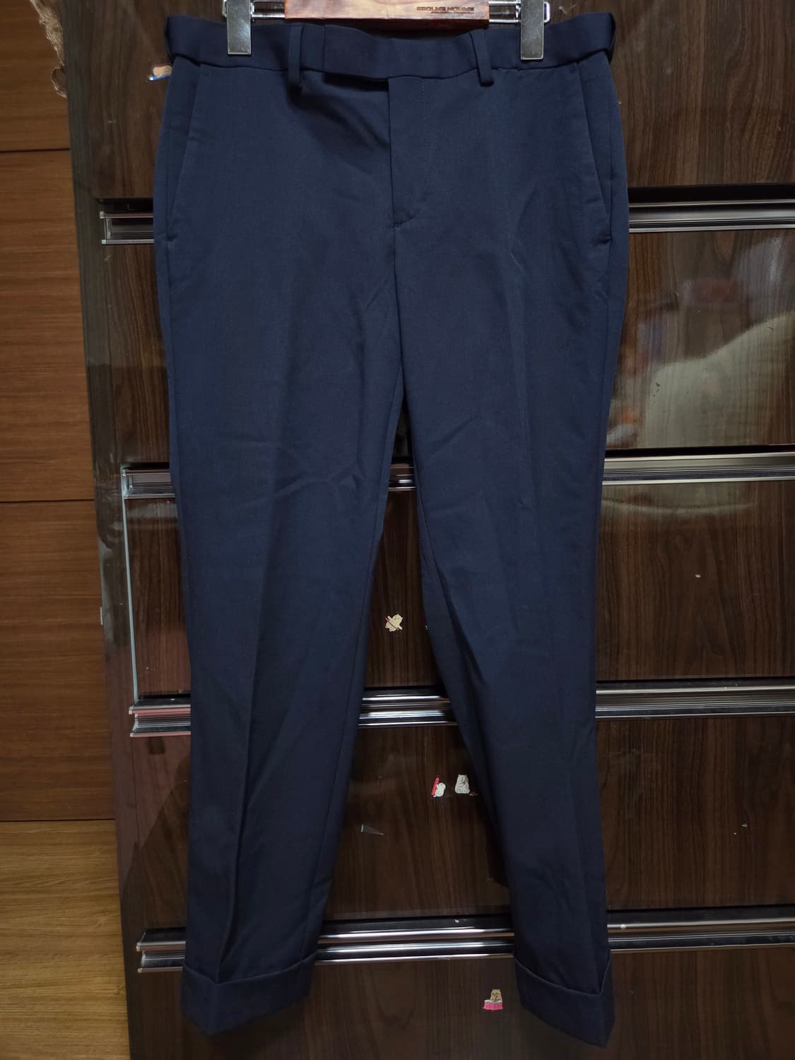 무신사 스탠다드 턴업 크롭 네이비 31 상품이미지2