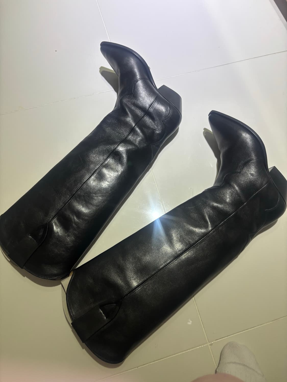 이자벨마랑 덴비 가죽 기본 롱부츠  상품이미지3