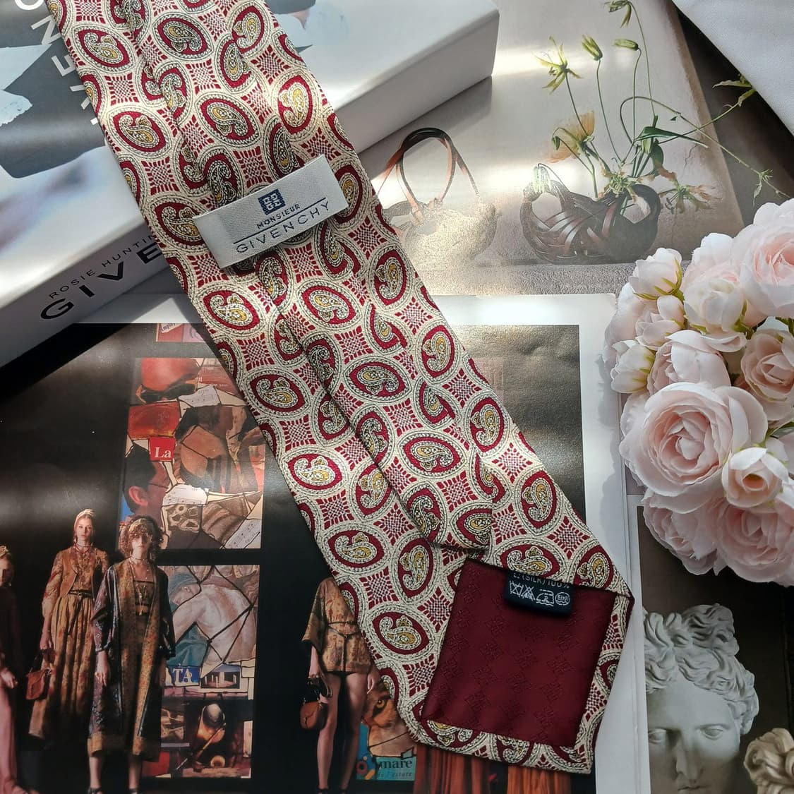 지방시 실크 레드 클래식 페이즐리 넥타이 9.5cm A+등급 A17986 상품이미지5