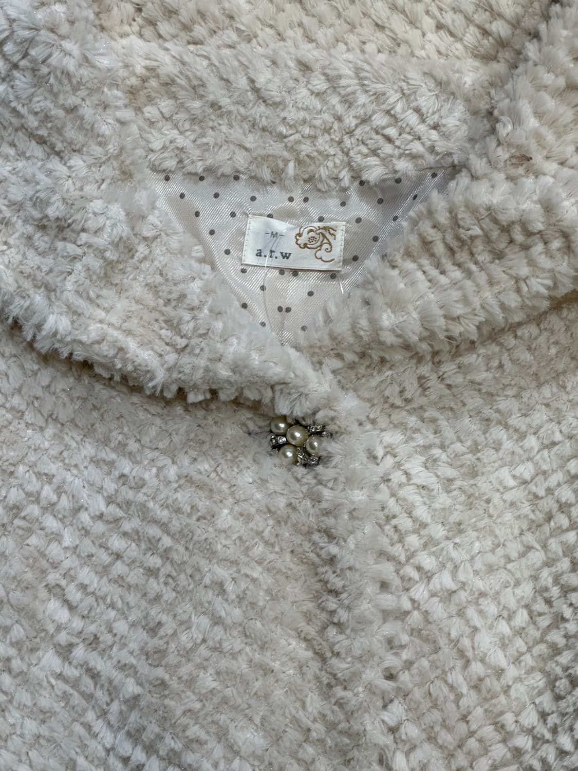 VINTAGE 빈티지 아이보리 크롭퍼자켓💯 상품이미지4