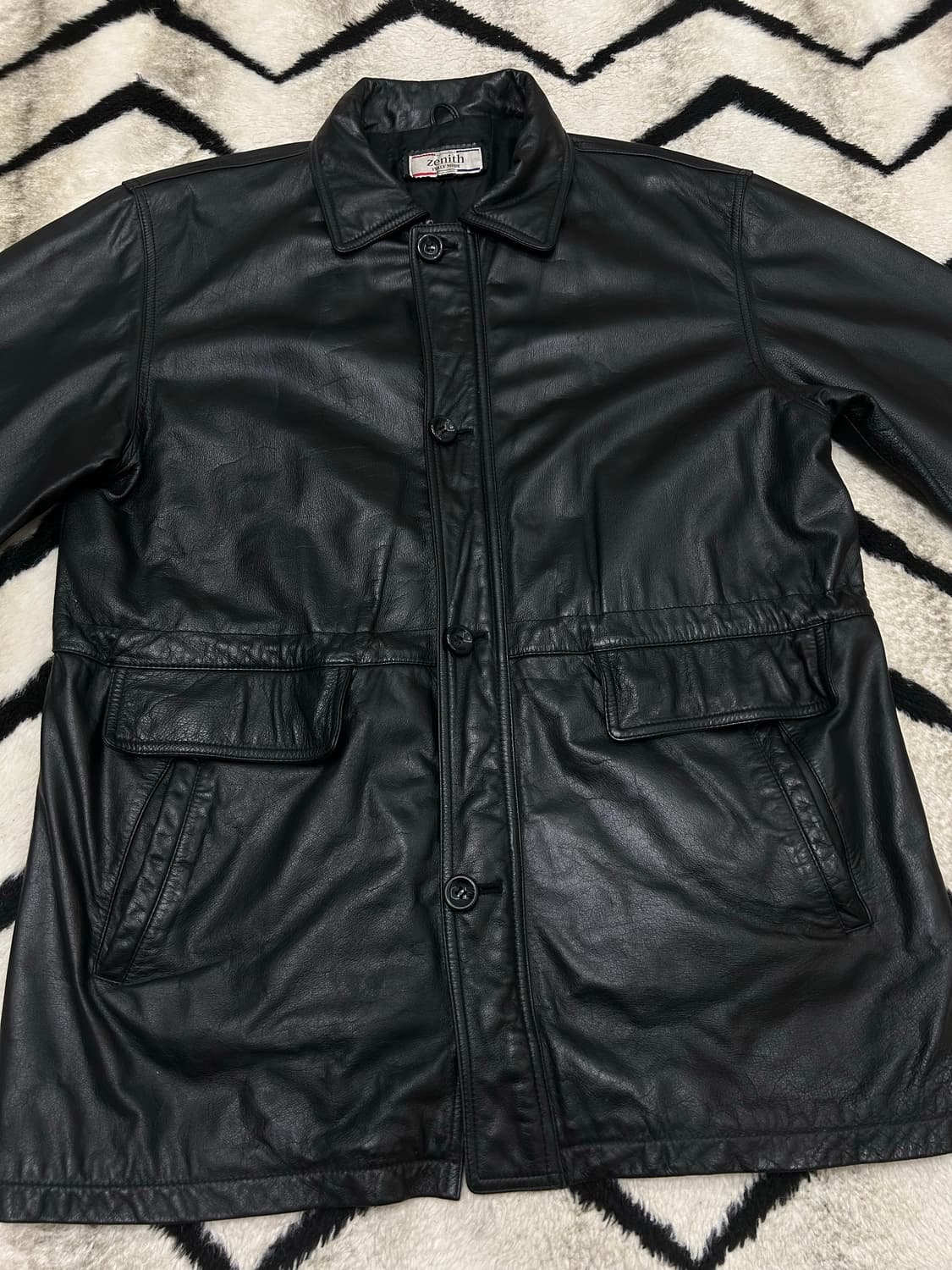 [L]Zenith 빈티지 천연양가줏 사파리 자켓/블랙 상품이미지3