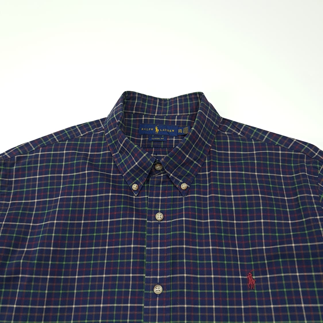 CL727 2XL 폴로 타탄체크 버튼다운 클래식 네이비 셔츠 남방 상품이미지2