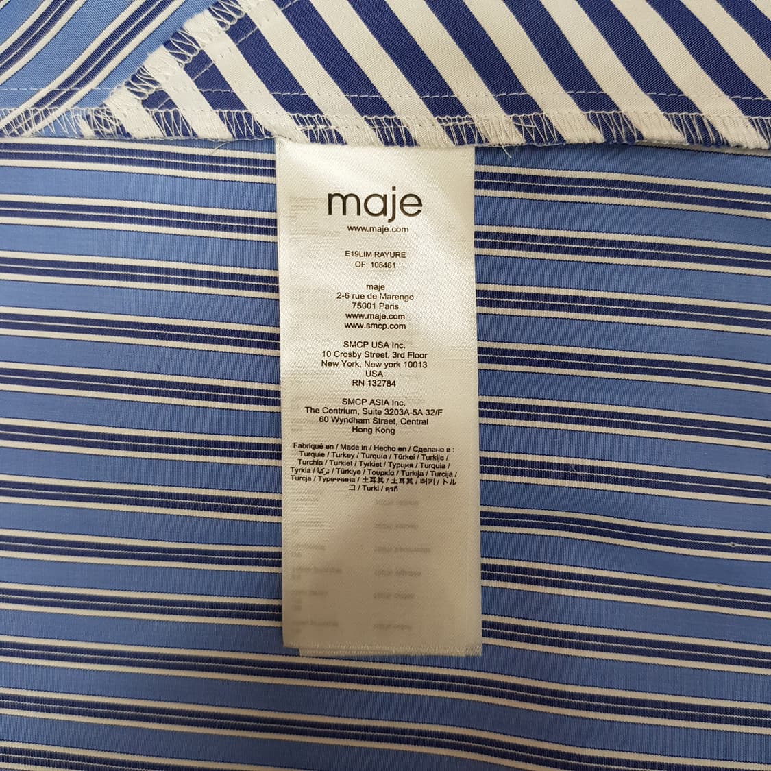 마쥬 스트라이프 랩 셔츠 블라우스 S사이즈 상품이미지7