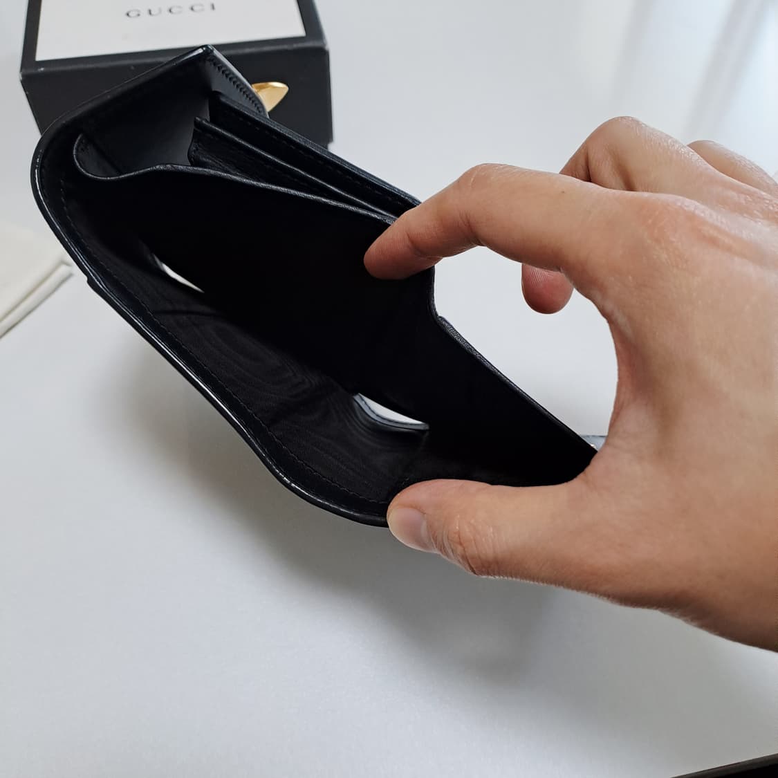 [100%/정품] 구찌 실비 트리이 폴드 지갑 블랙, 구찌지갑,구찌반지갑 상품이미지7