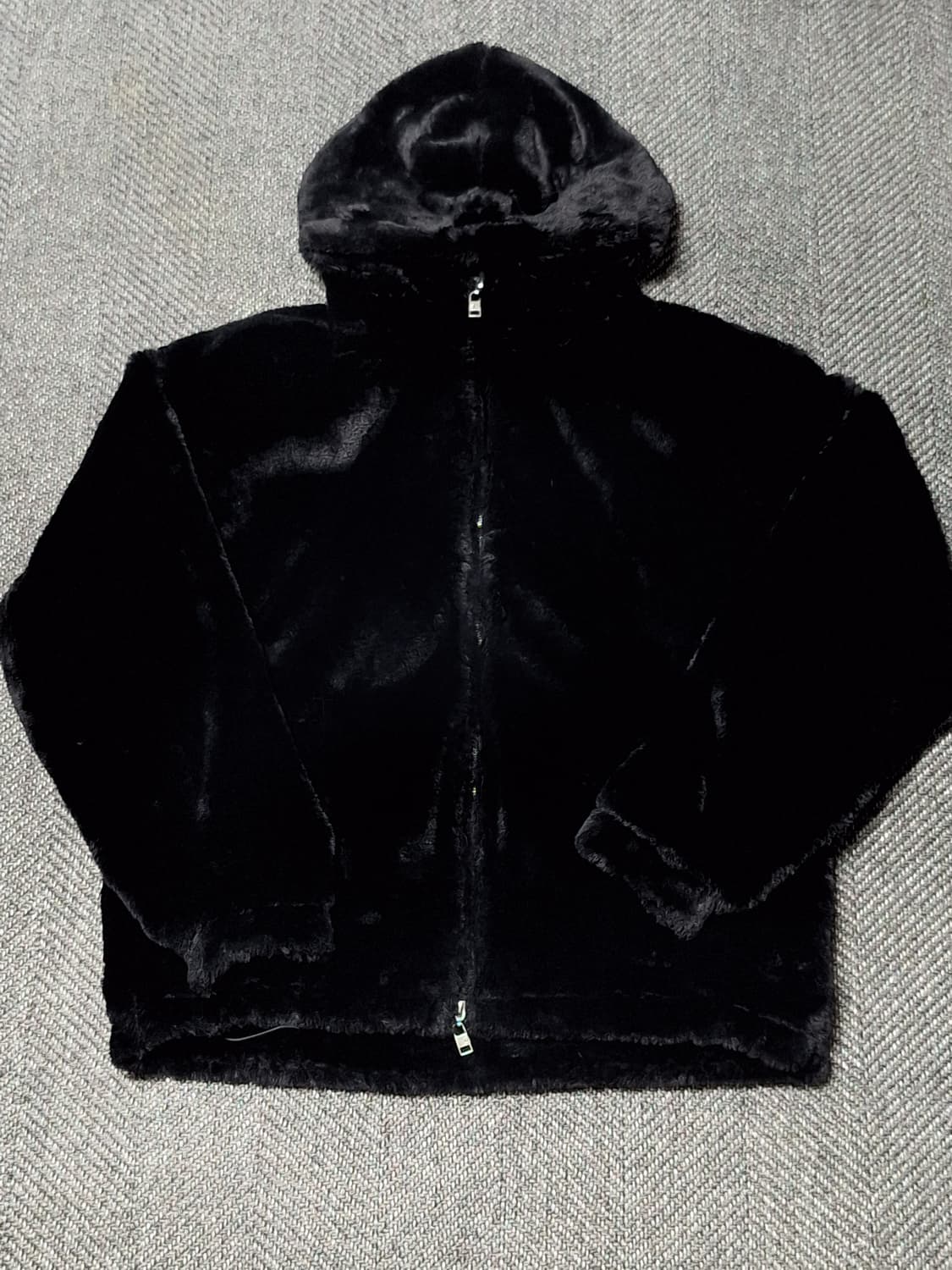  빈티지 스켈레톤 해골 자수 퍼자켓 상품이미지2