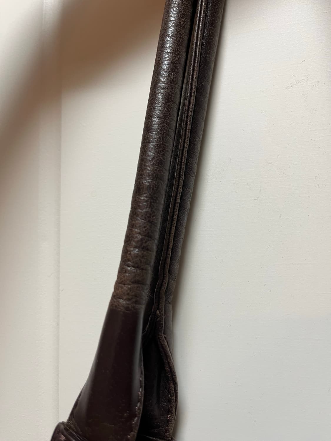 빈티지 리얼레더 초코브라운 아일렛 셔링 숄더백 상품이미지6