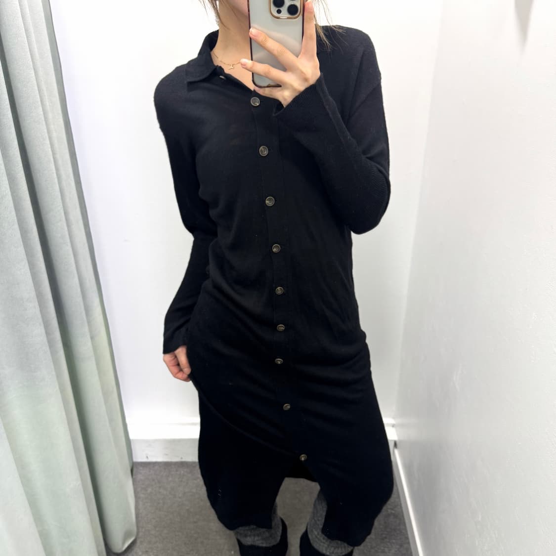 니콜 블랙 롱 가디건 상품이미지2