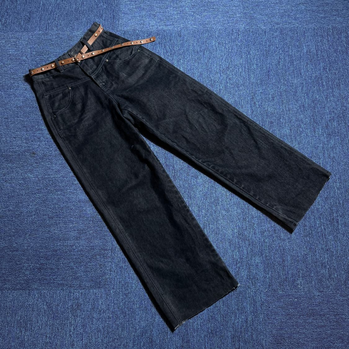 빈티지 벨트 포인트 데님팬츠 상품이미지1