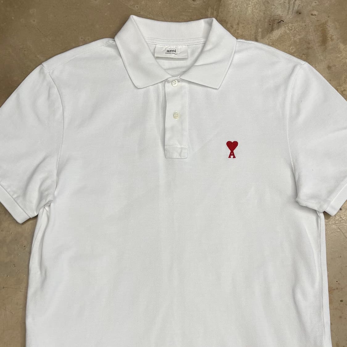 L 아미 화이트 카라 반팔 티셔츠 상품이미지1