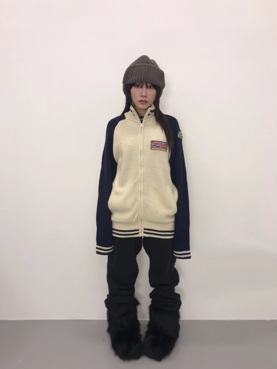 Bevor Varsity Knit Zip-Up Jacket 상품이미지1
