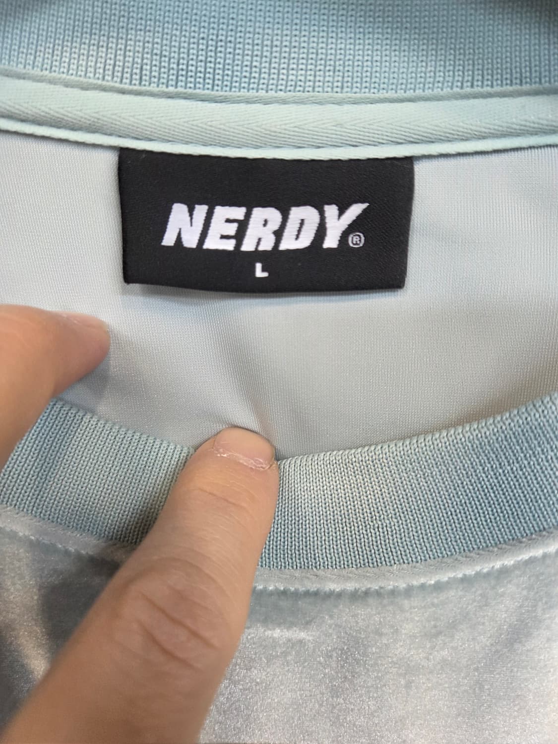 널디 벨벳 트랙 맨투맨 L 오버핏  상품이미지3