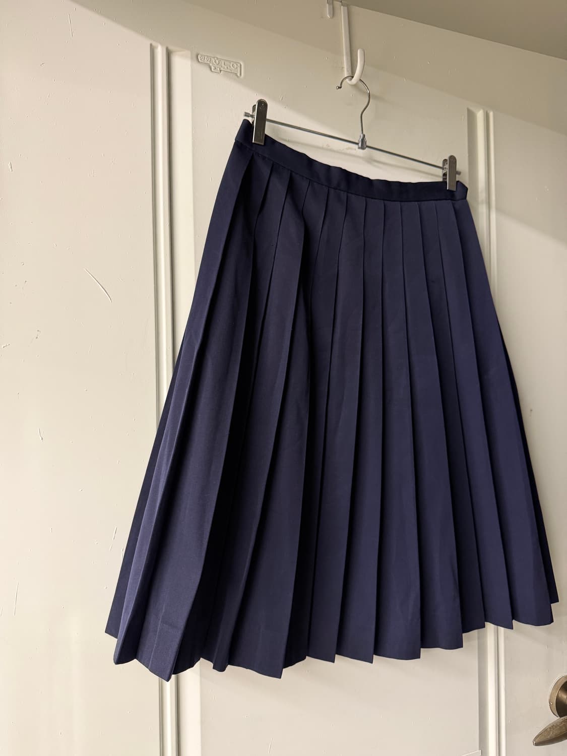 일본빈티지 네이비 플리츠 미디스커트 상품이미지5