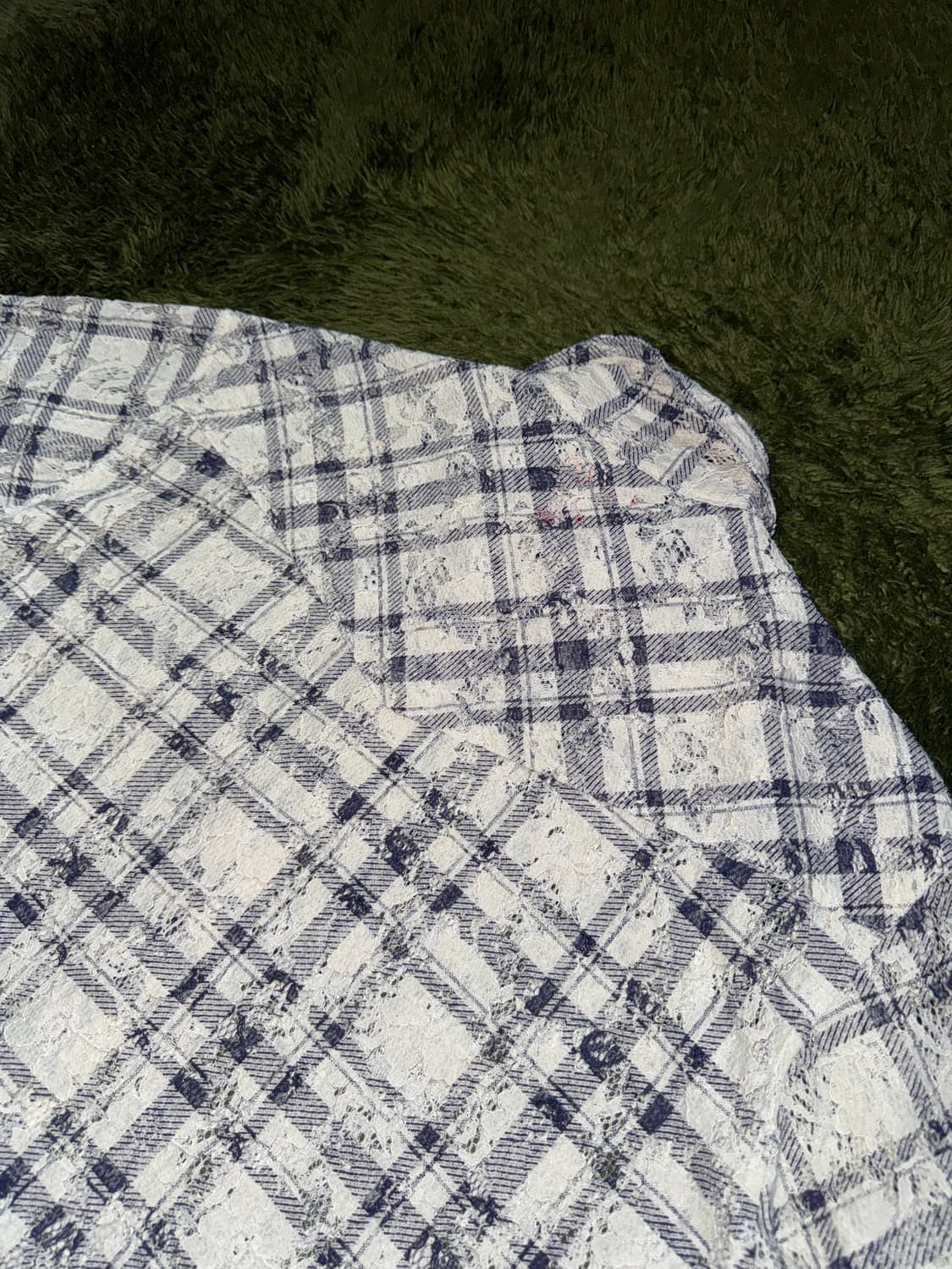 [L] Penfield 펜필드 플레이드 크로쉐 하프셔츠 아이보리 상품이미지8