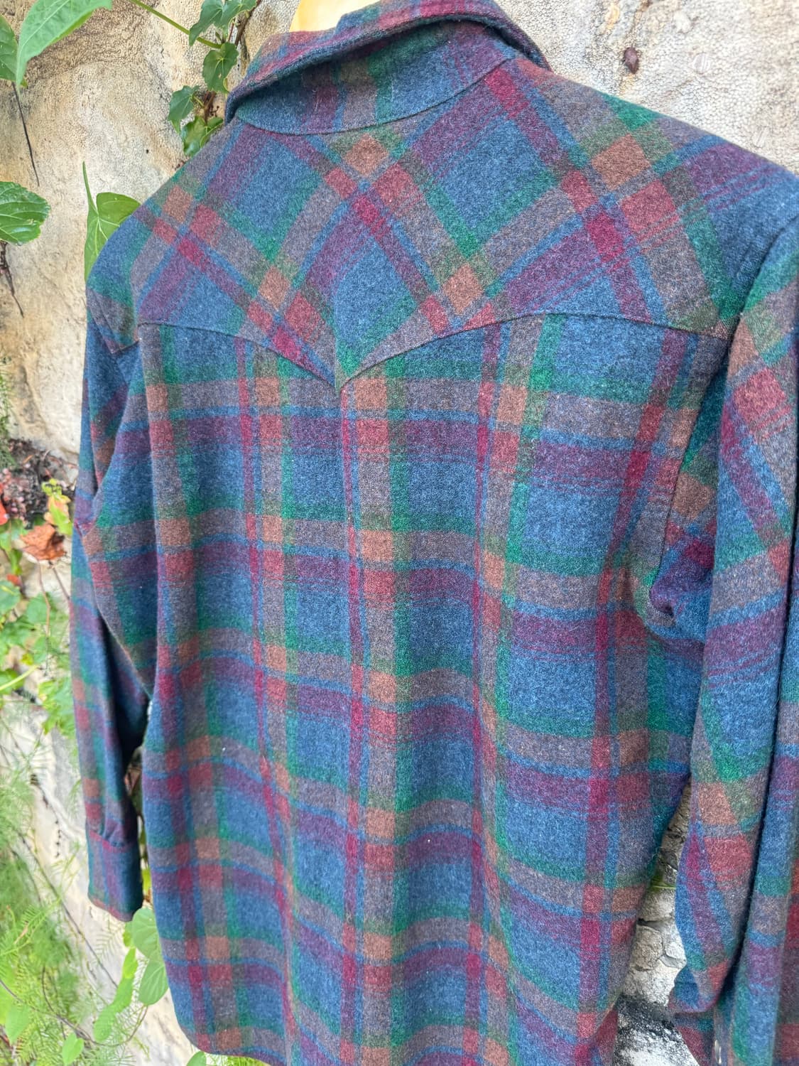 80s pendleton 펜들턴 울 체크 웨스턴 무지개 플란넬 셔츠 상품이미지4