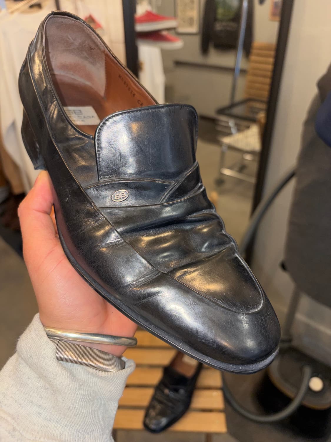 90‘s Balenciaga Paris Shirring BB loafer 상품이미지7