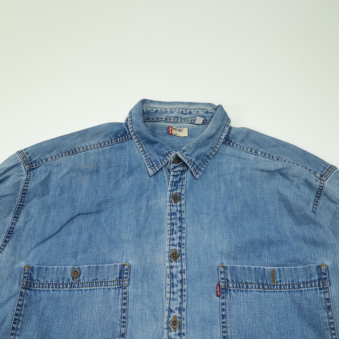 CL396 XL 리바이스 00s 코튼 라이트블루 데님셔츠 셔츠남방 상품이미지2