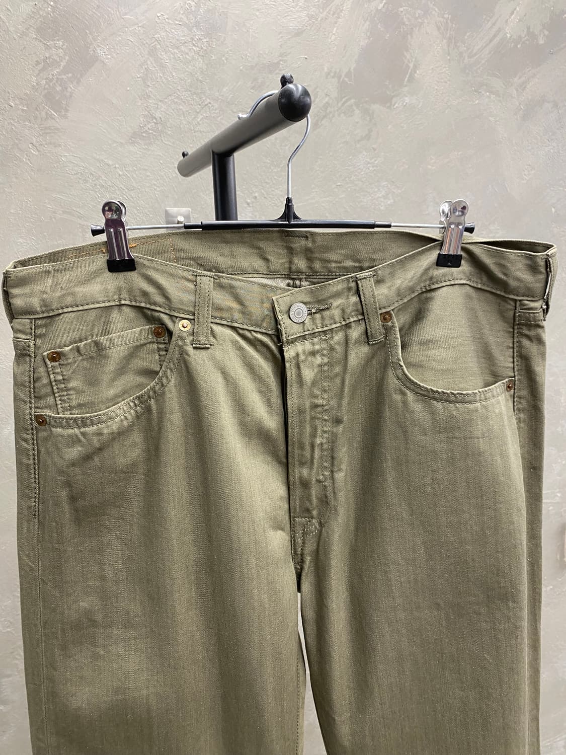 [34] Levi's 501 리바이스 올리브 그린 레귤러 핏 팬츠 상품이미지5