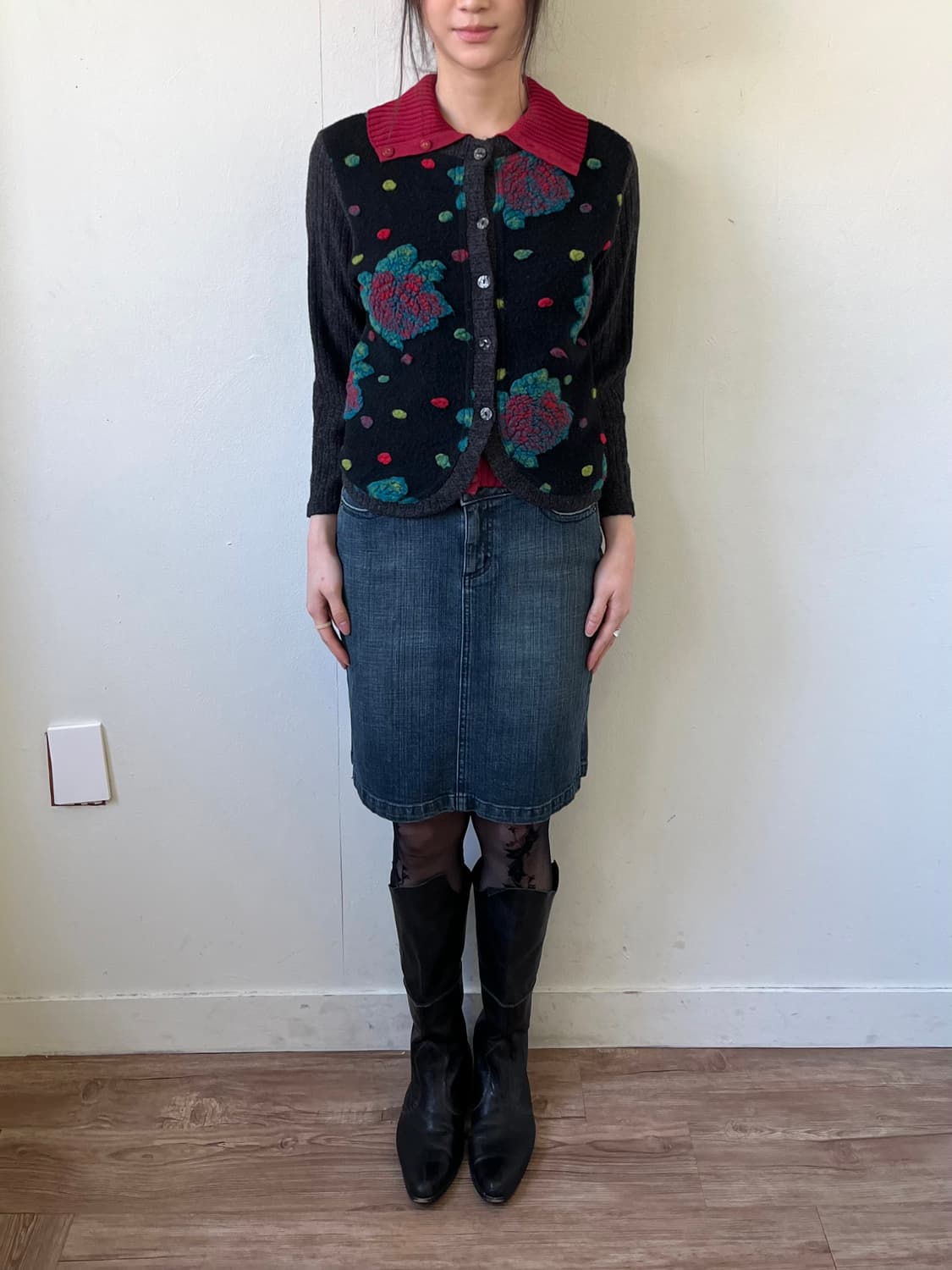 WiNDEL 플라워 아트 스웨터 가디건 상품이미지8