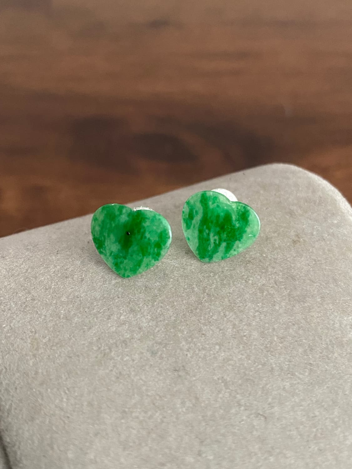 하트 모티브 천연 비취 귀걸이(925,새제품) 상품이미지1