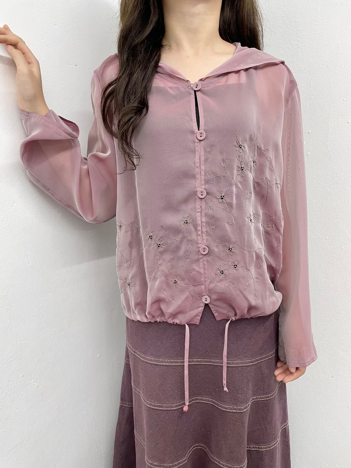 페어리 오간자 자수 버튼 셔츠 상품이미지7
