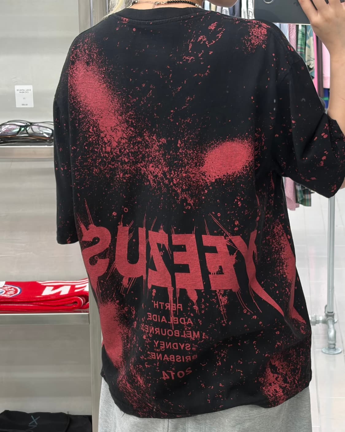Yeezus 해골 프린팅 반팔 티셔츠 상품이미지2