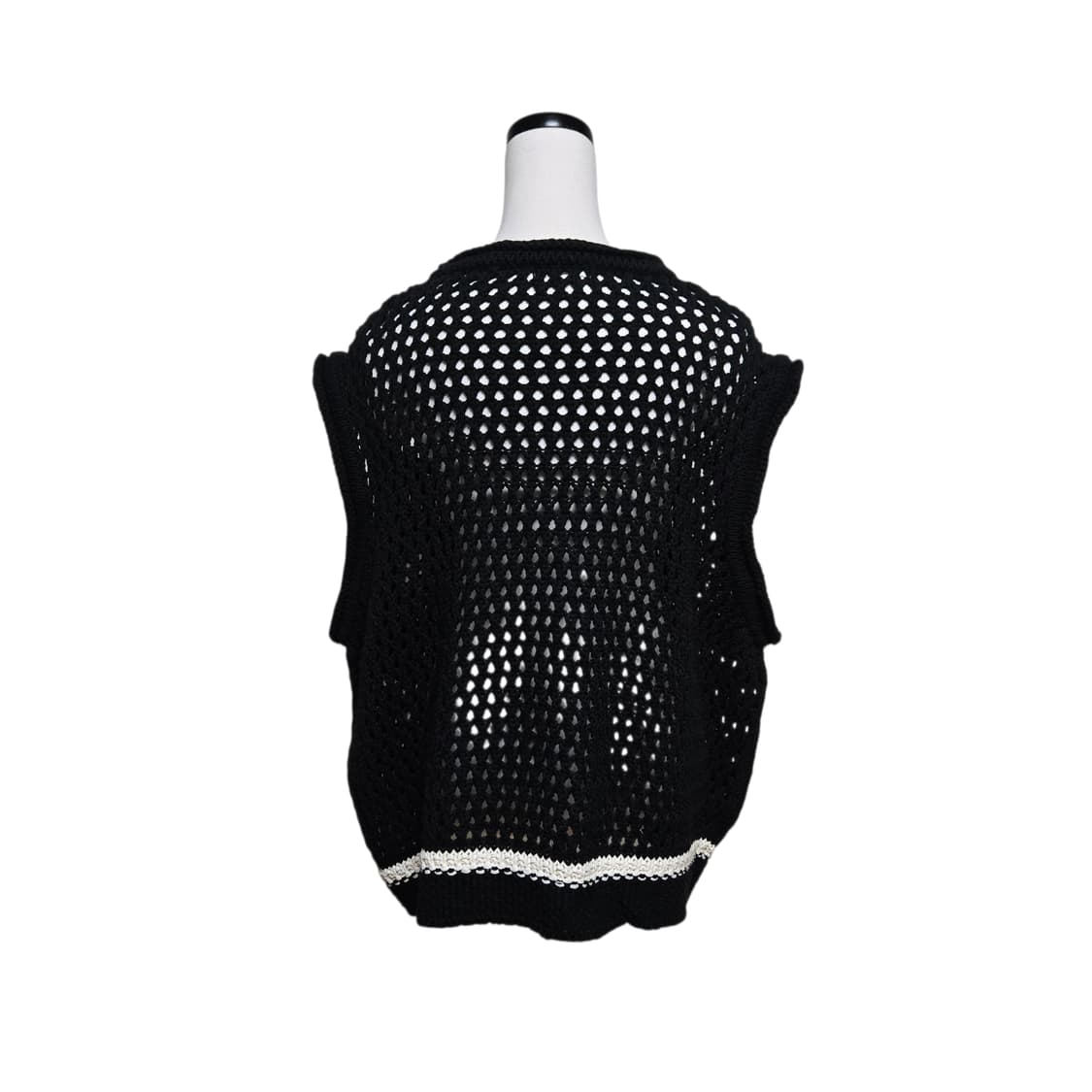 문선 블랙 크로셰 니트 베스트 / 여성 조끼 / 남성 조끼 상품이미지3