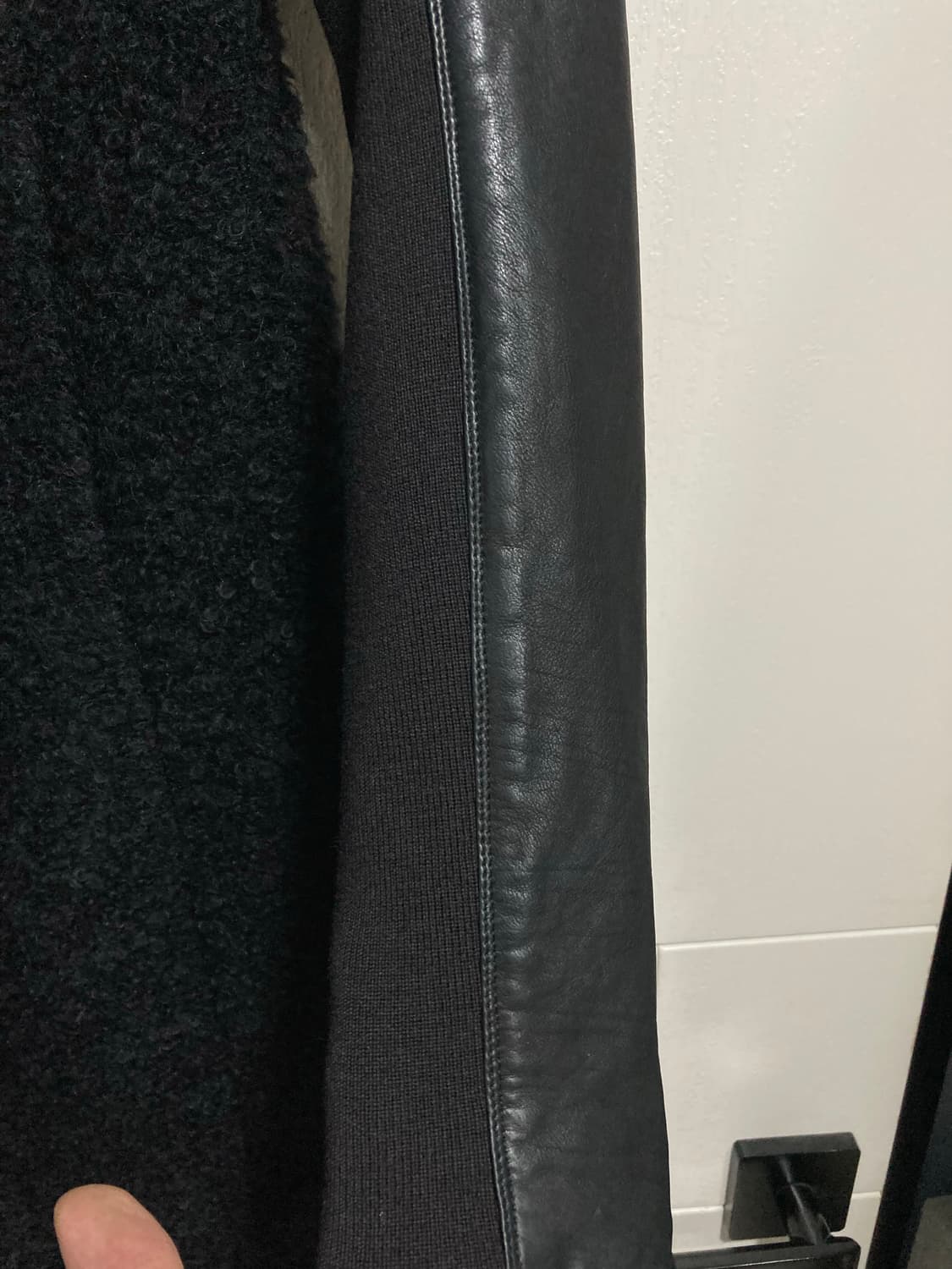 2010s 릭오웬스 모헤어 가죽 코트 상품이미지7