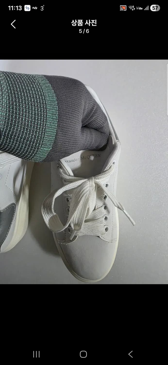 알렉산더맥퀸 오버솔 스니커즈 화이트 사이즈 240 (38) 상품이미지5