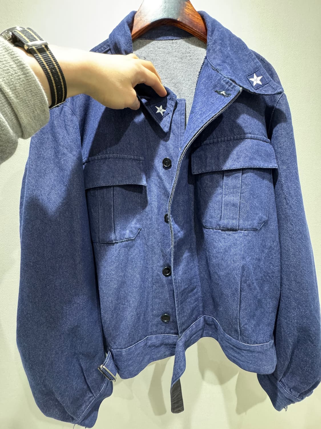 80s 이탈리아군 데님 워크 자켓 (빅 사이즈) 상품이미지4