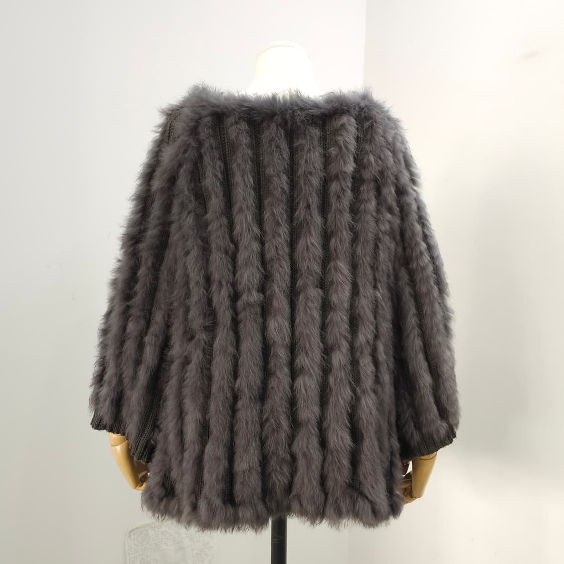 프랑스산 리얼 래빗퍼 100% 니트 케이프 판초 상품이미지3